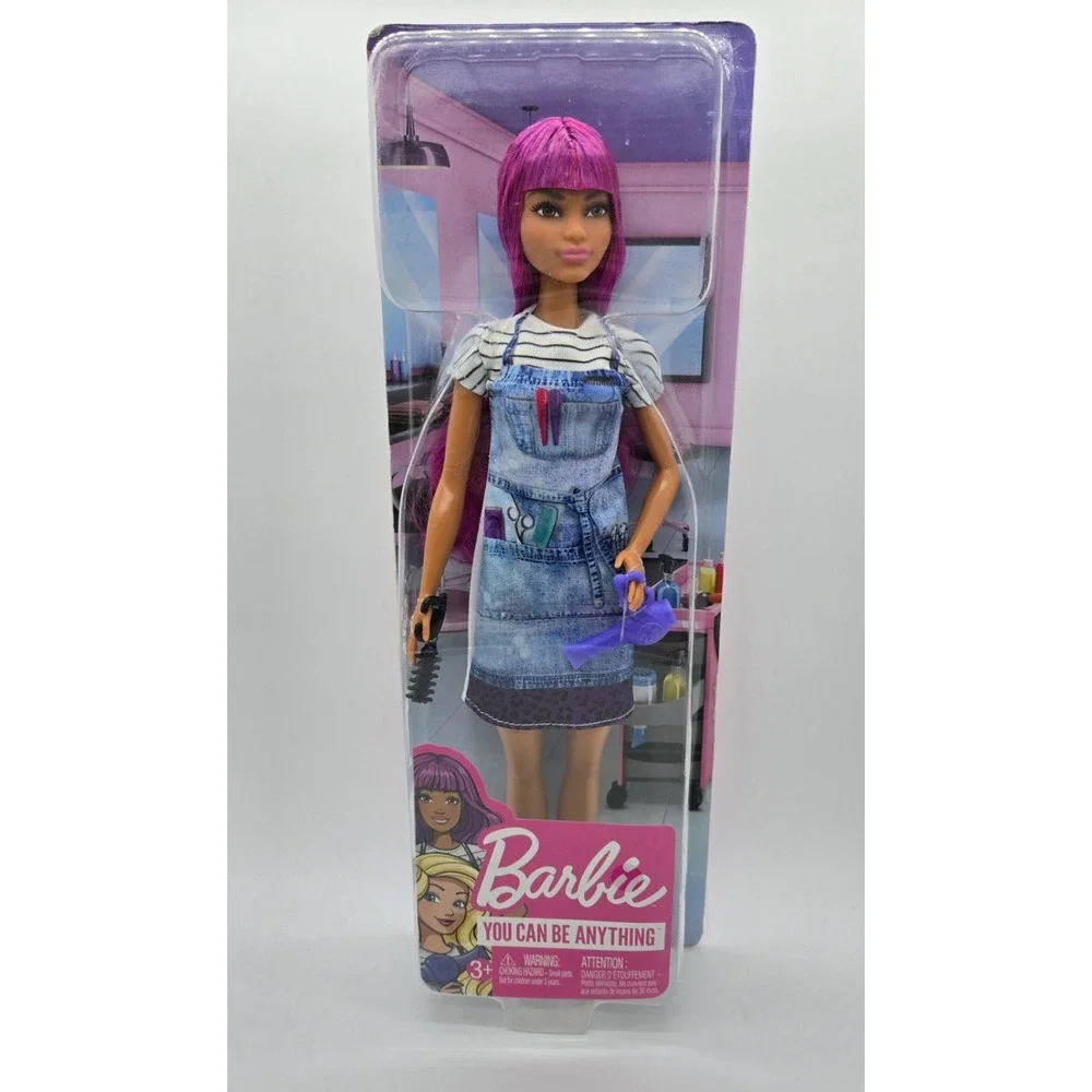 NEW Barbie You Can Be Anything Salon Stylist Purple Hair Hispanic NIB